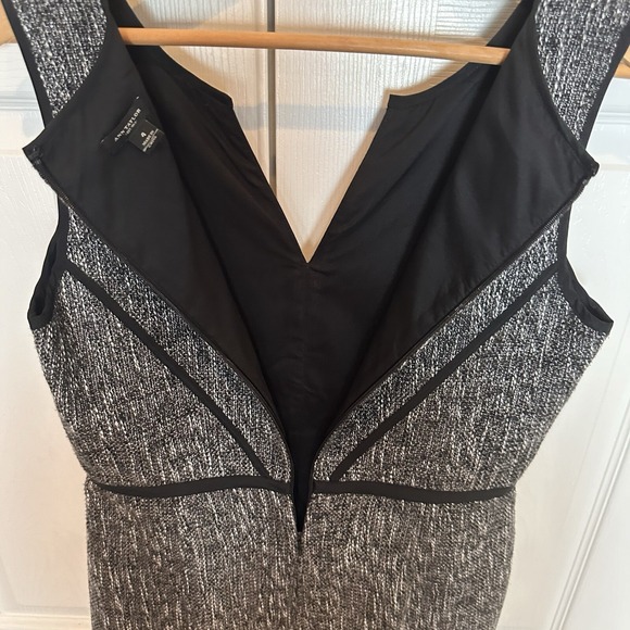 Ann Taylor Sheath Dress Black Gray Size 4 Wedding Party Business Classic Elegant - Picture 9 of 16